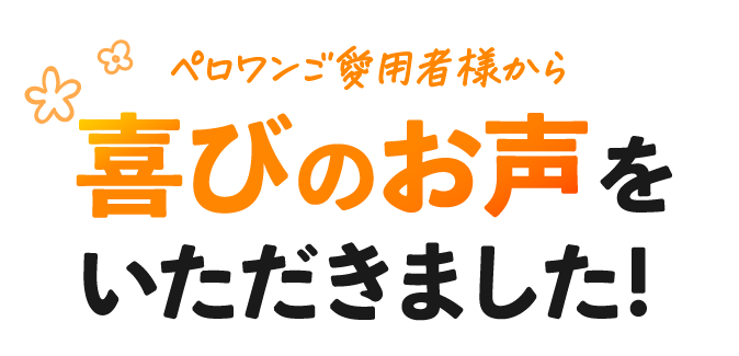 ペロワンご愛用者様から喜びのお声をいただきました！